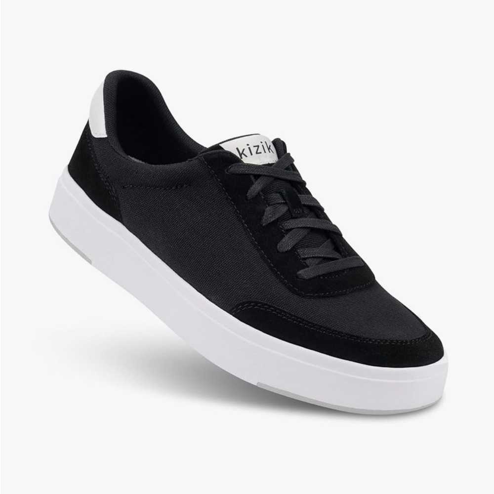 Kizik Prague Hands-Free Sneaker Black White Wide M 11.5 W 13 Athleisure Unisex